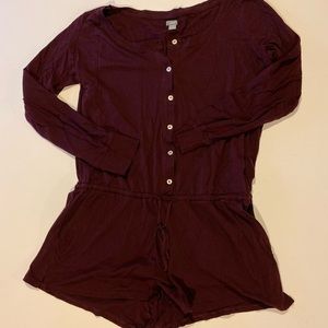 Aerie maroon sleep romper